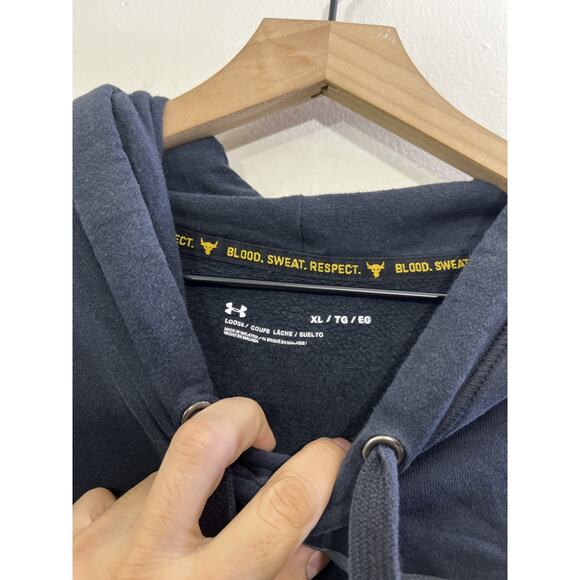 Under Armour Project Rock Hoodie XL Fleece Bull Streetwear Normcore Y2K Skater - Picture 9 of 16